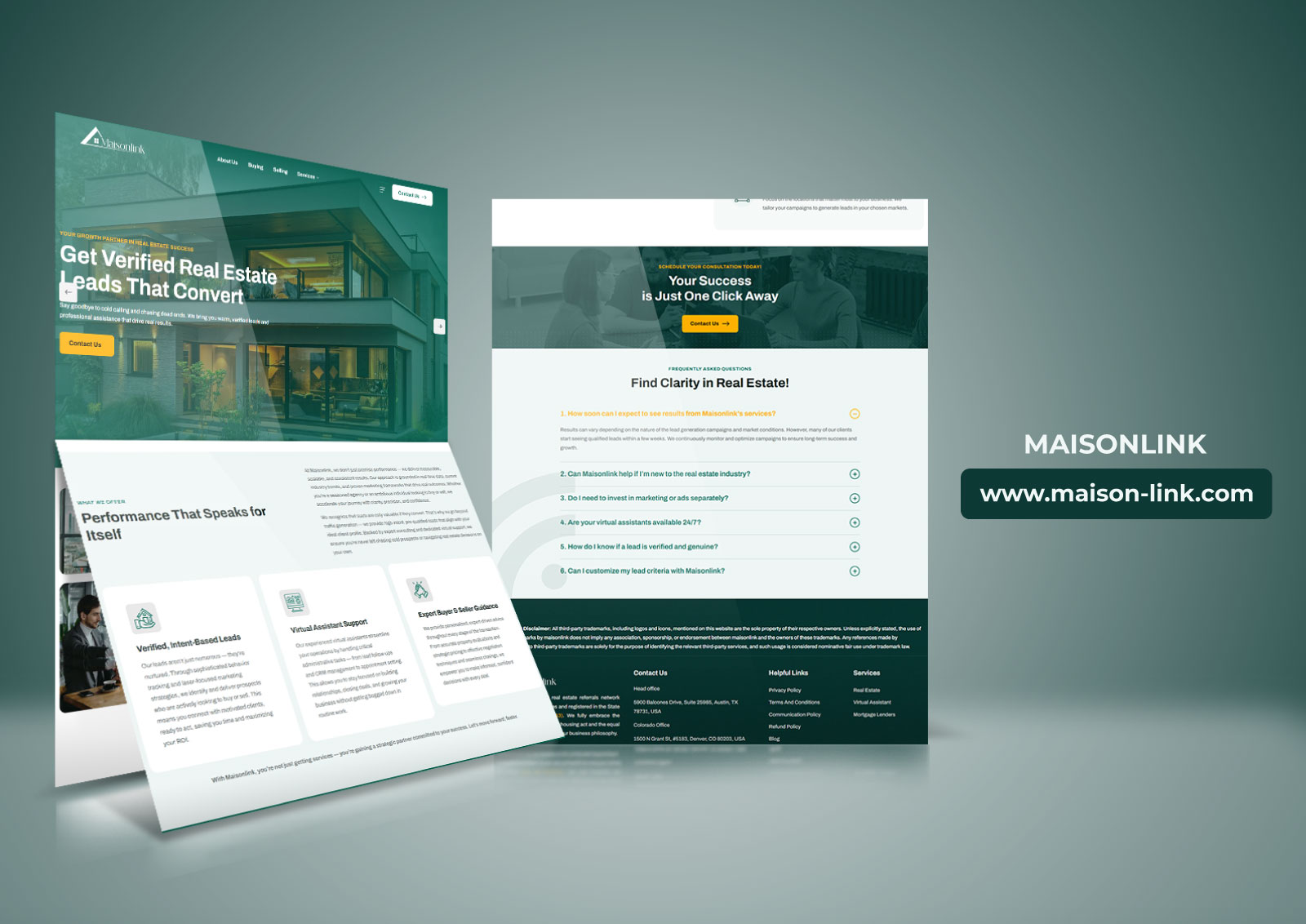 Maisonlink real estate lead generation website